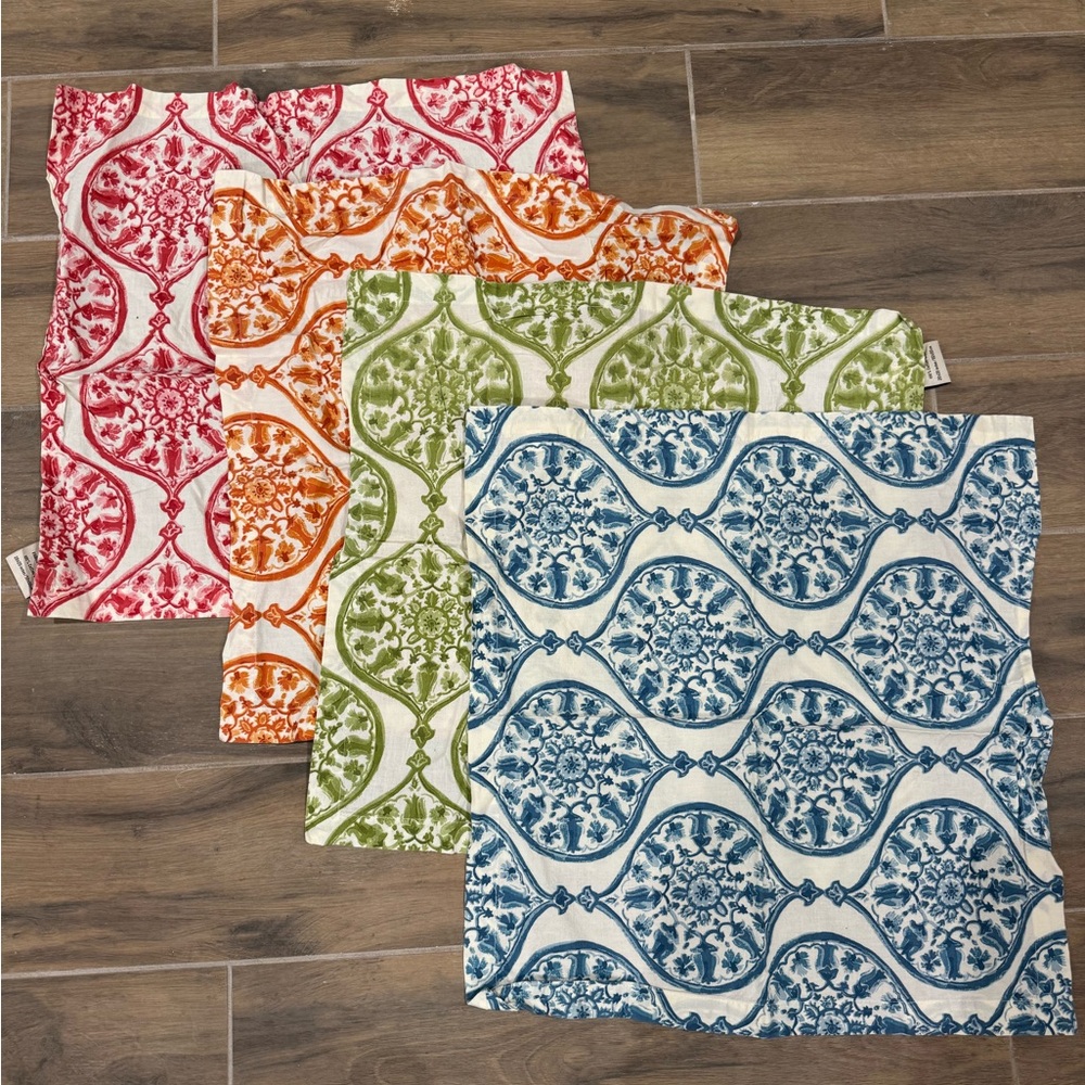 Colorful Patterned 100% cotton pottery, barn, cloth napkins